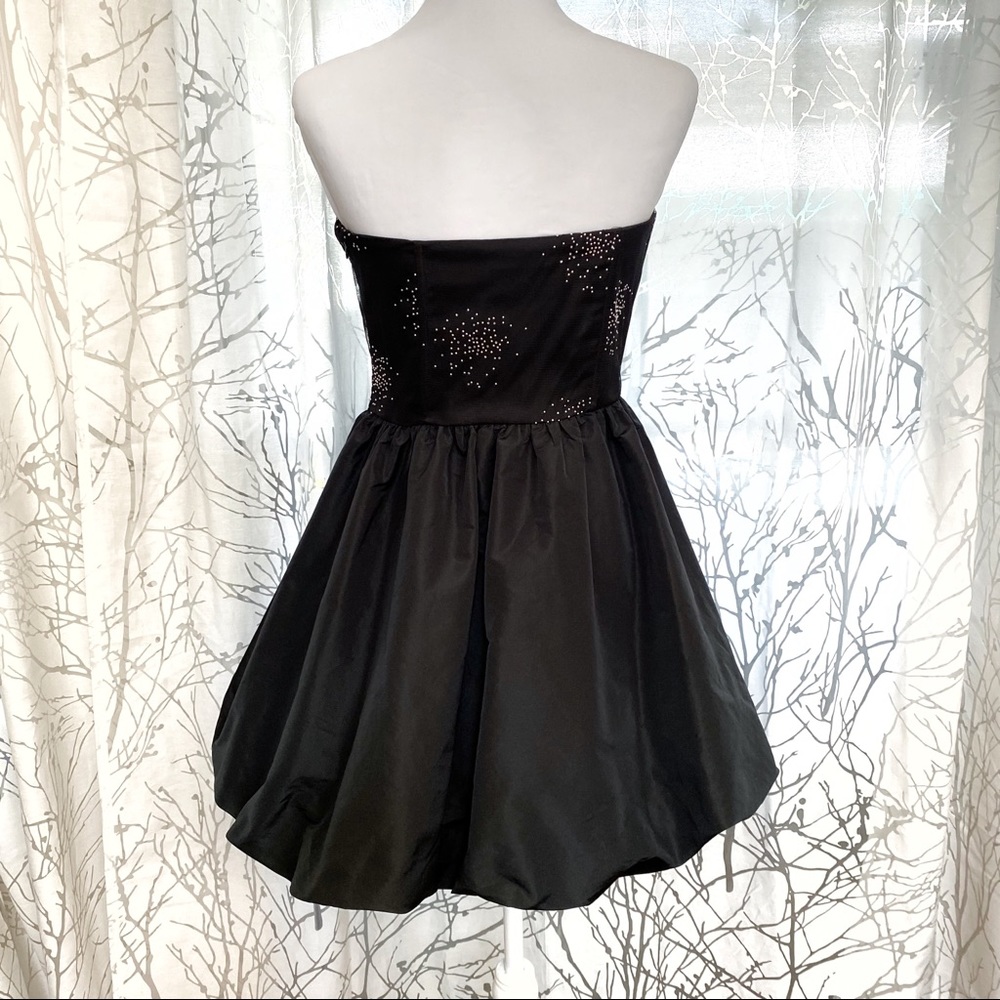 RAMY brook Liana black silver sparkle strapless corset bubble hem mini dress - Picture 6 of 14